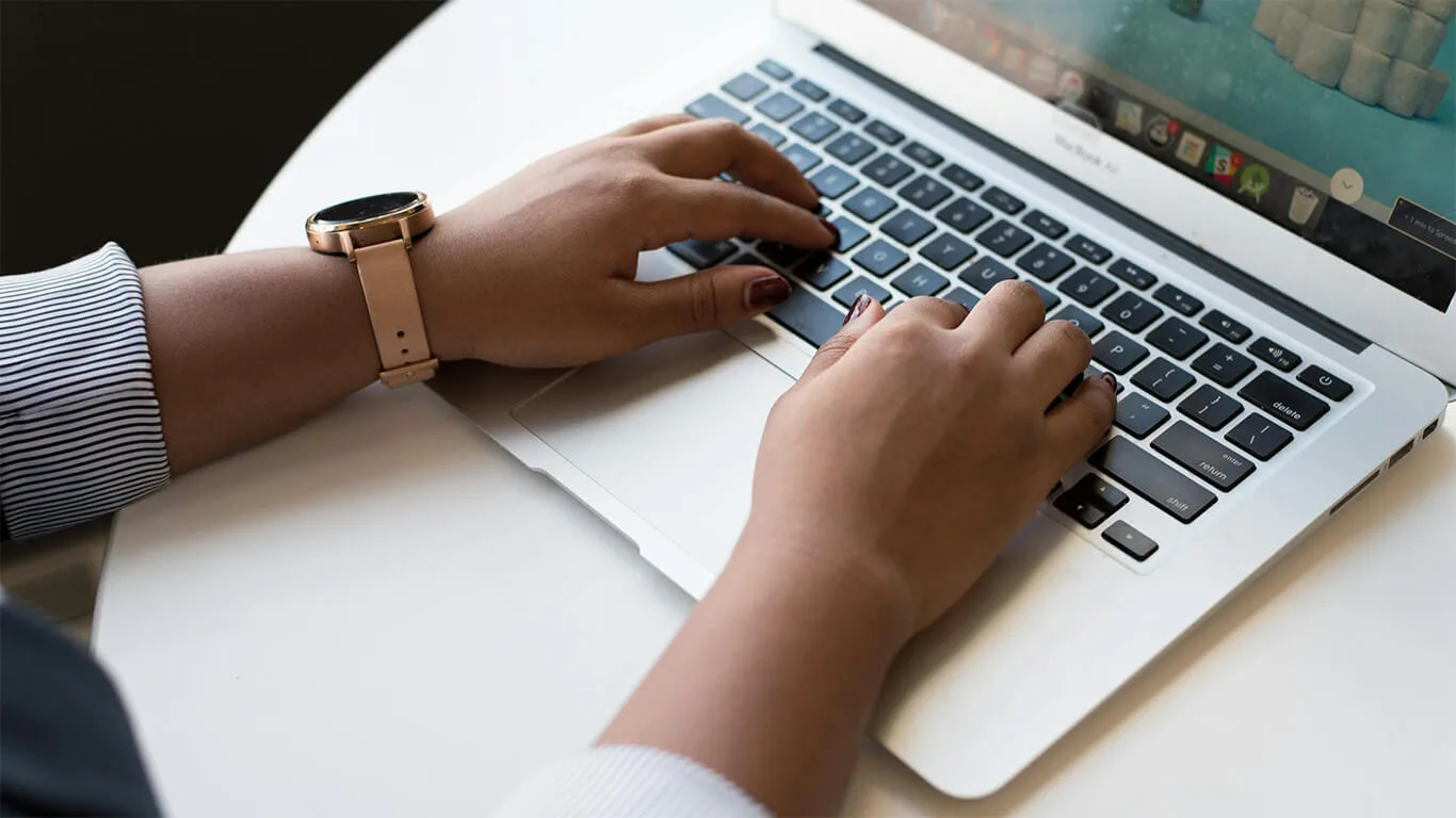 image shows person creating product information