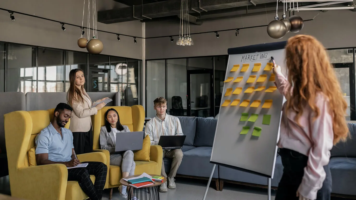 image shows marketing team strategy