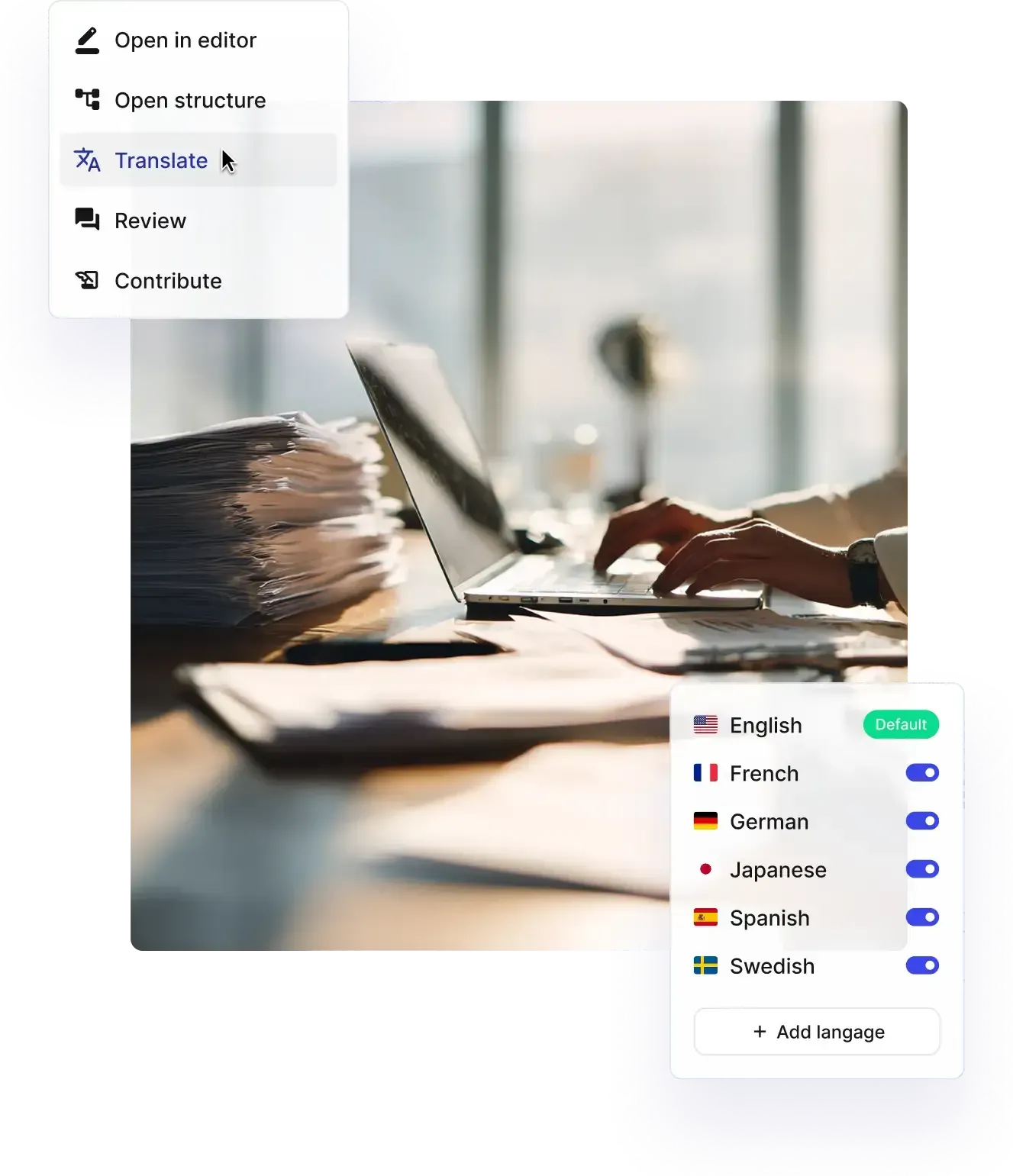 Component-based translation in Paligo