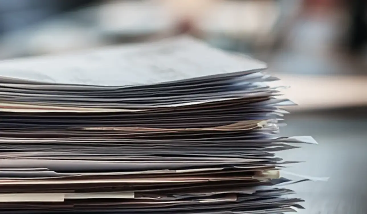 Stacks of duplicated, unstructured documents